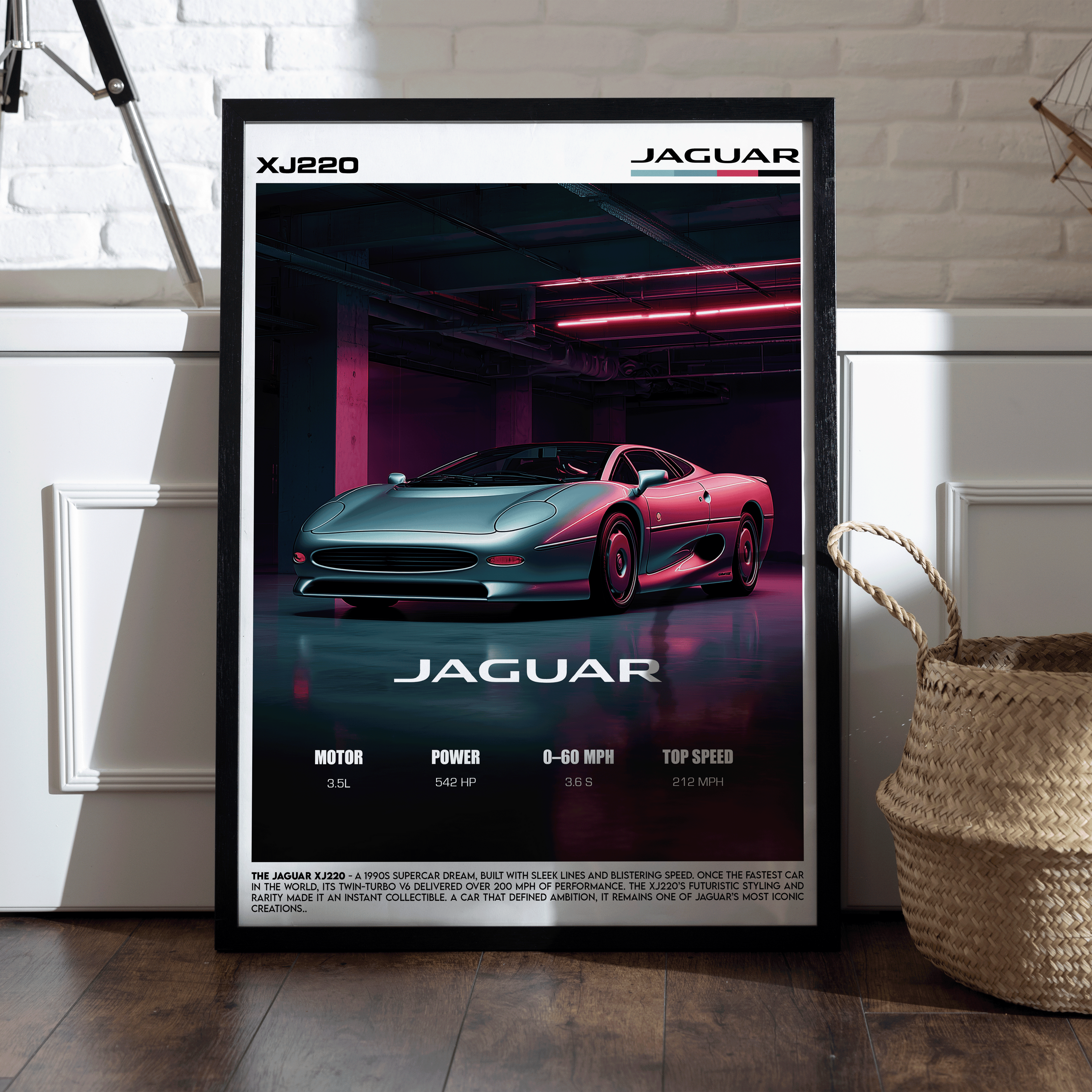 Jaguar XJ220 Poster – British Supercar Engineering Wall Art (Digital Download) Description