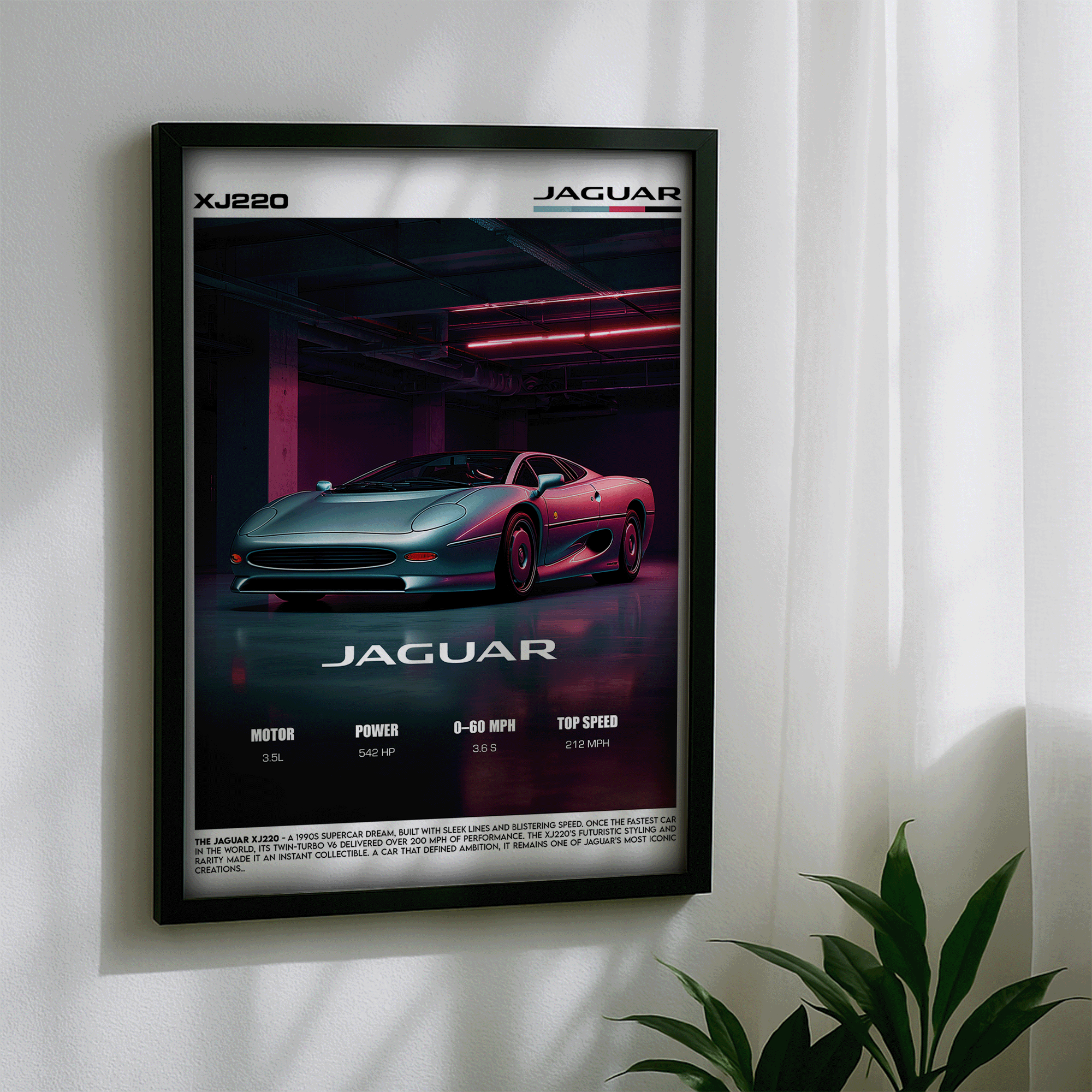 Jaguar XJ220 Poster – British Supercar Engineering Wall Art (Digital Download) Description