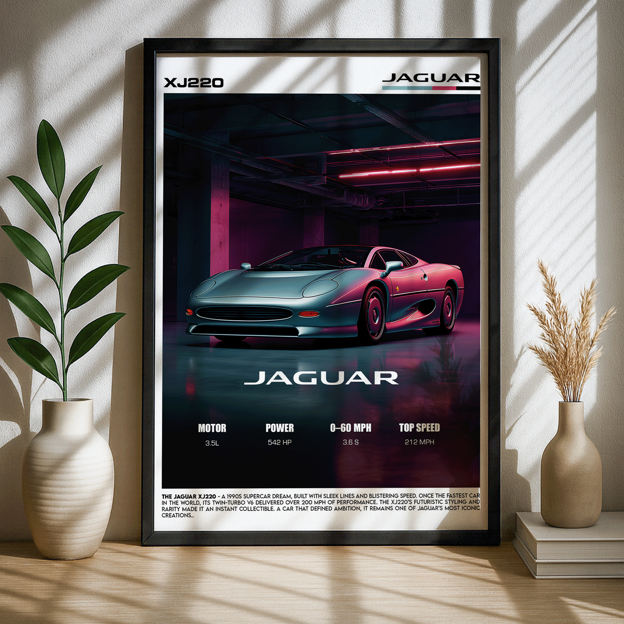 Jaguar XJ220 Poster – British Supercar Engineering Wall Art (Digital Download) Description