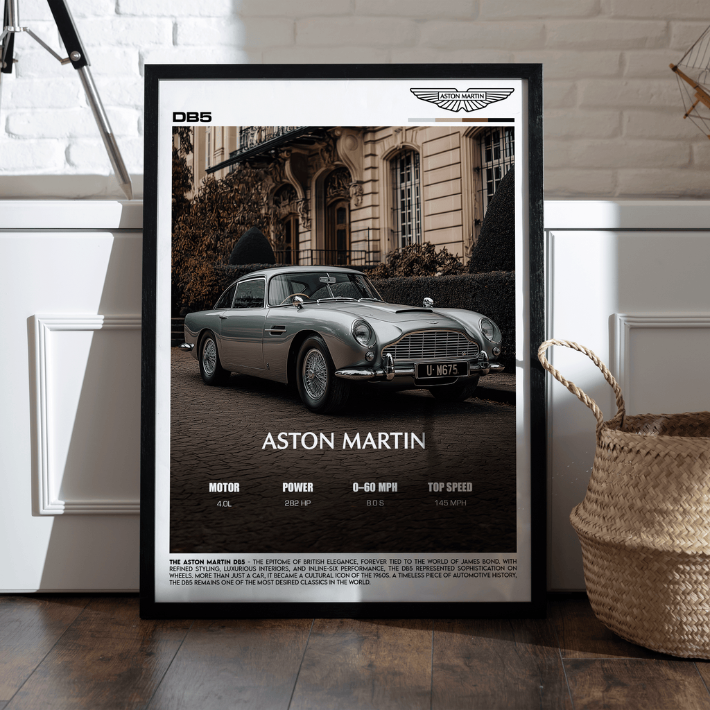 Aston Martin DB5 Poster – Timeless British Icon Wall Art (Digital Download)