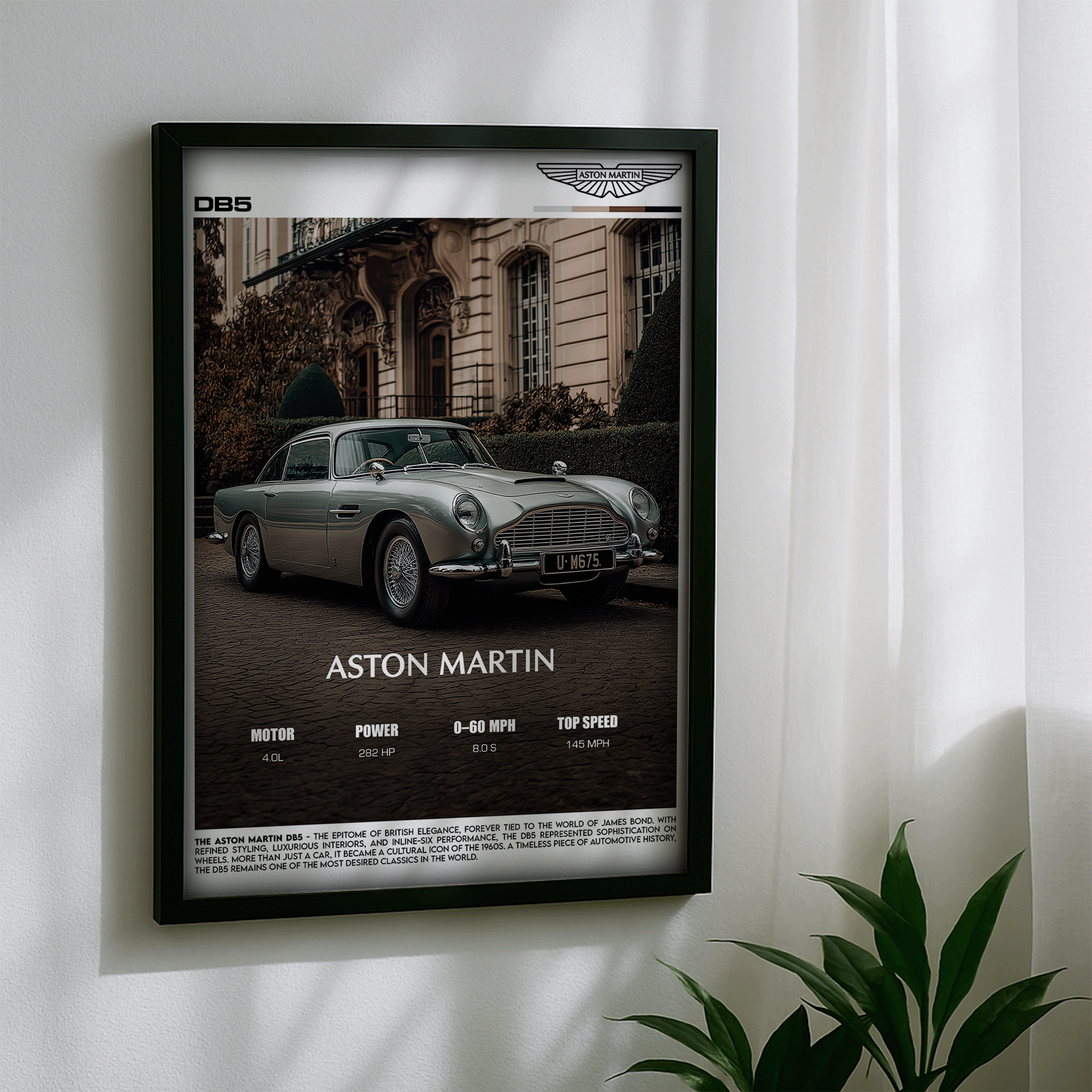 Aston Martin DB5 Poster – Timeless British Icon Wall Art (Digital Download)