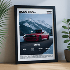 BMW E30 M3 Poster – Classic Motorsport Icon Car Wall Art (Digital Download)