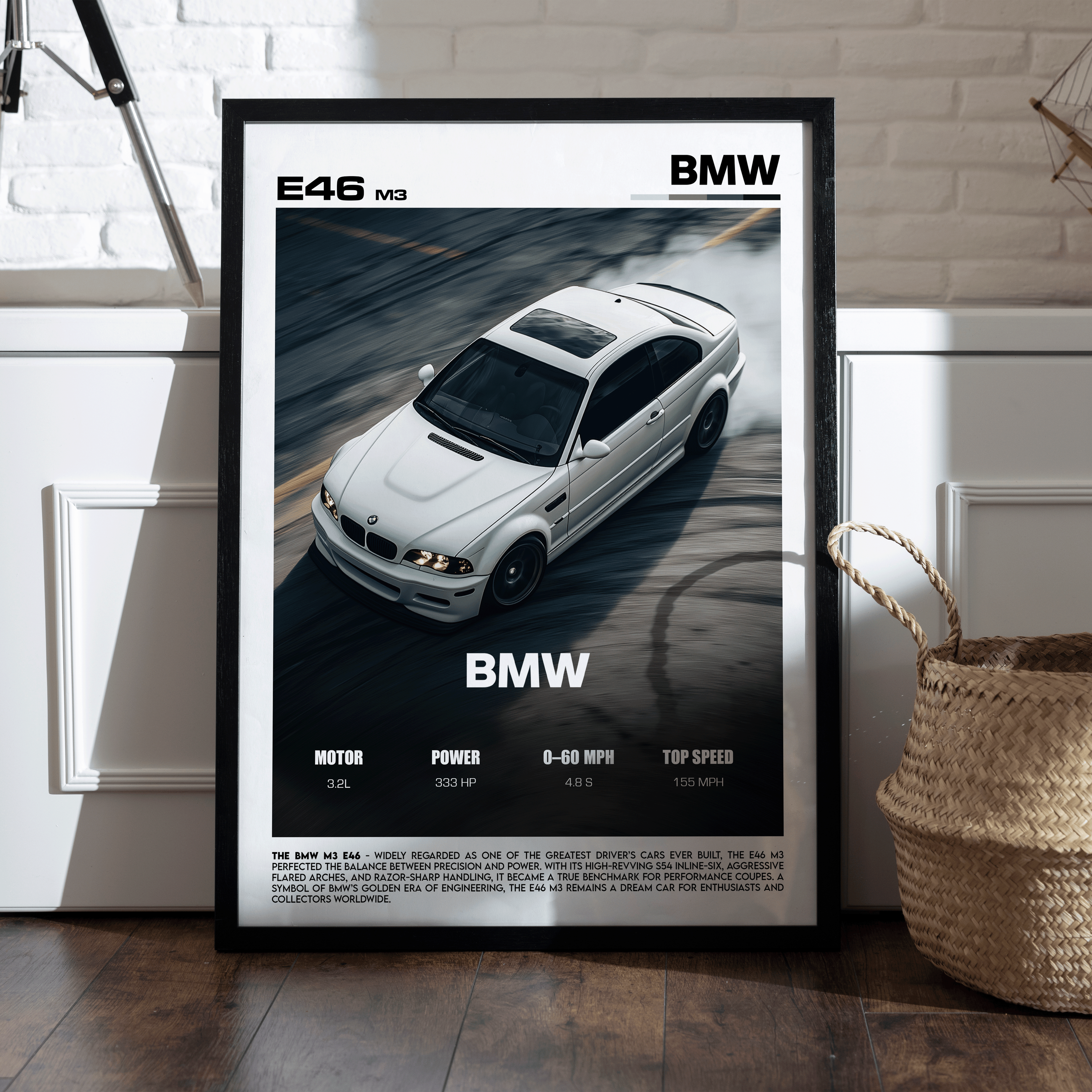 BMW E46 M3 Poster – Legendary Driver’s Car Performance Wall Art (Digital Download)