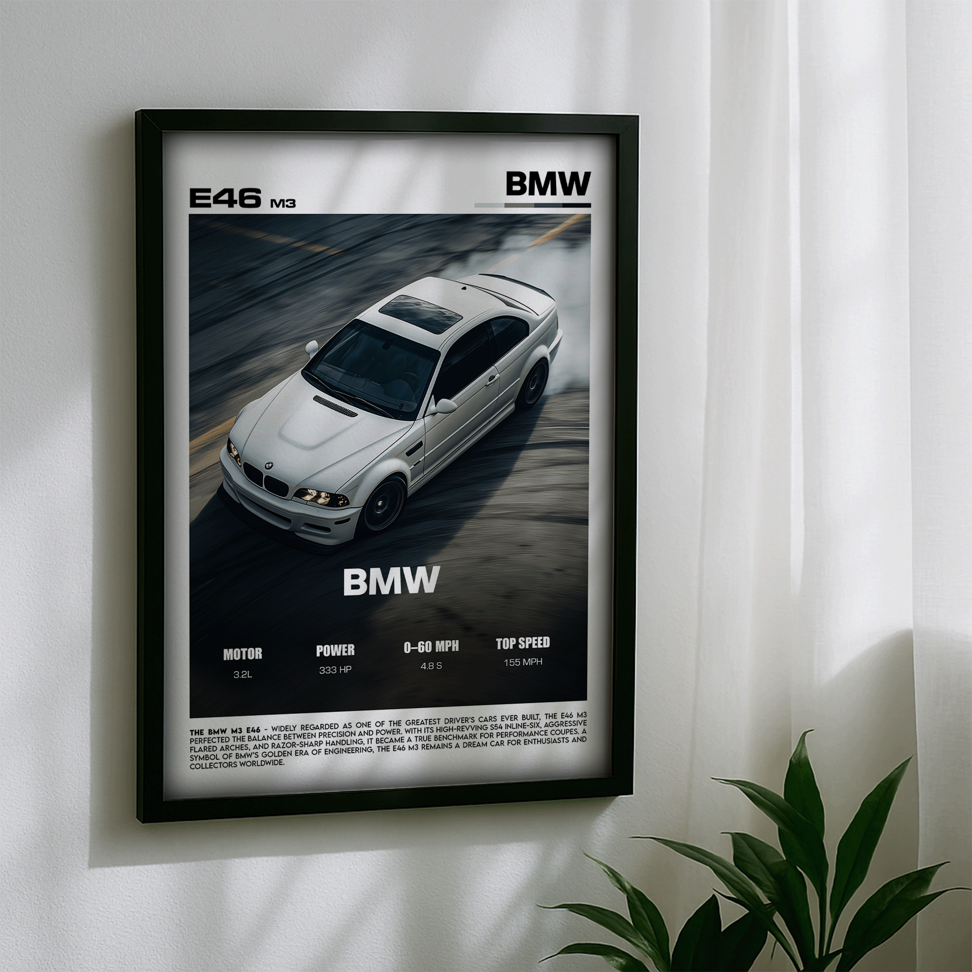 BMW E46 M3 Poster – Legendary Driver’s Car Performance Wall Art (Digital Download)