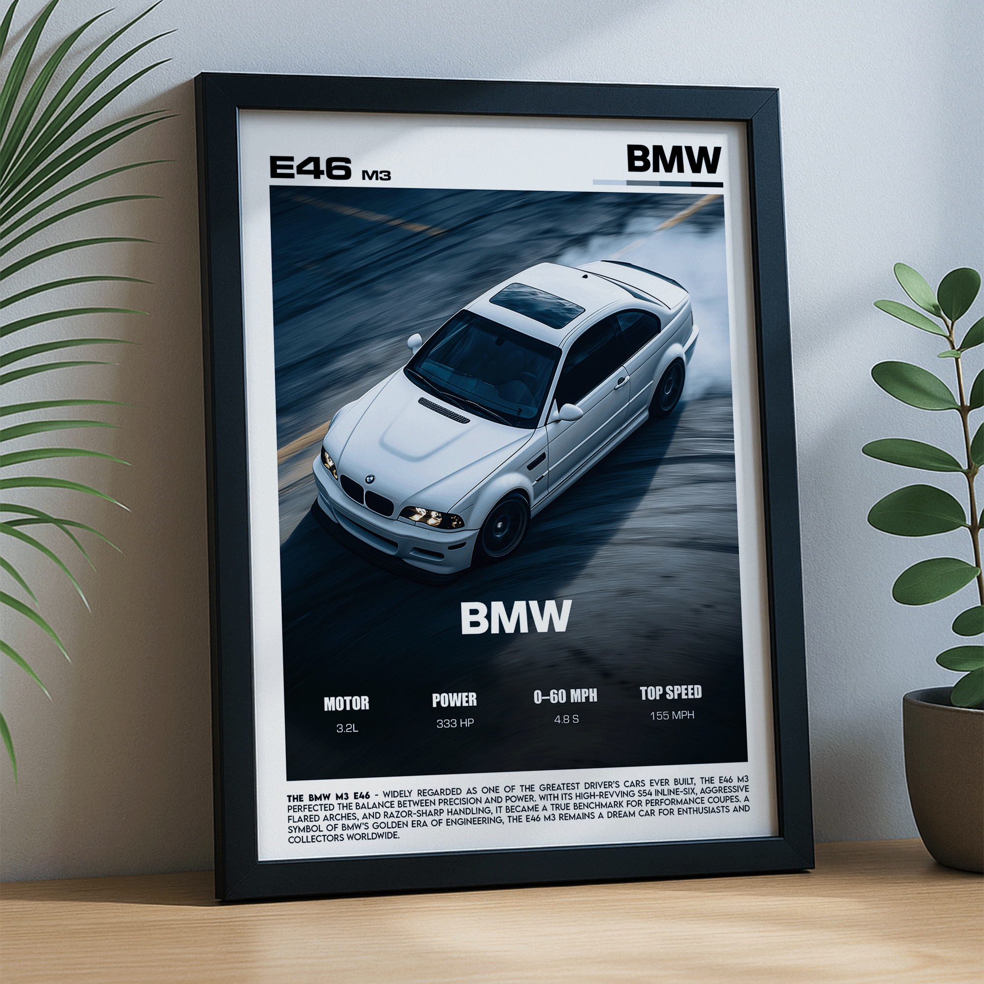 BMW E46 M3 Poster – Legendary Driver’s Car Performance Wall Art (Digital Download)