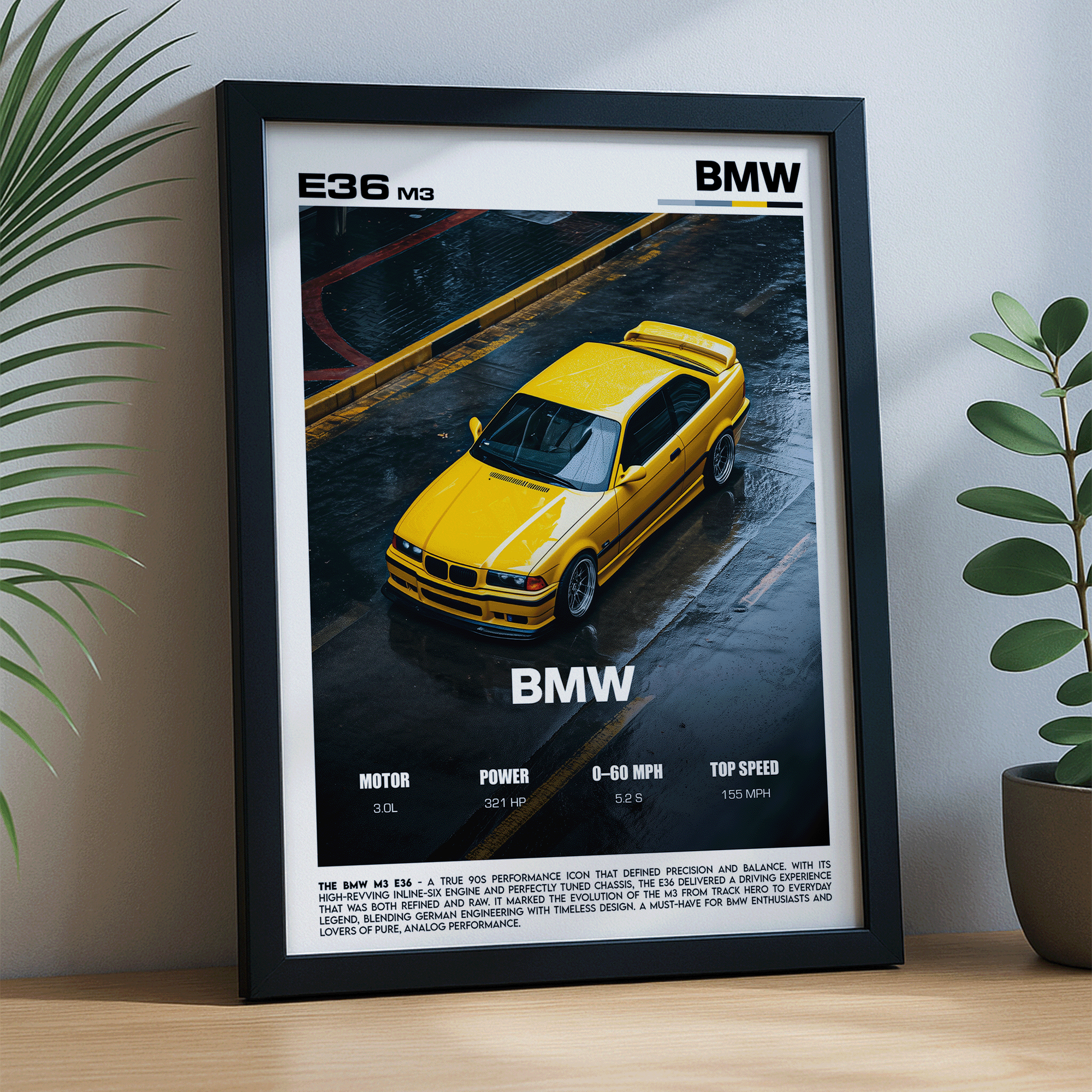 BMW M3 E36 Poster – Pure 90s Performance Wall Art (Digital Download)