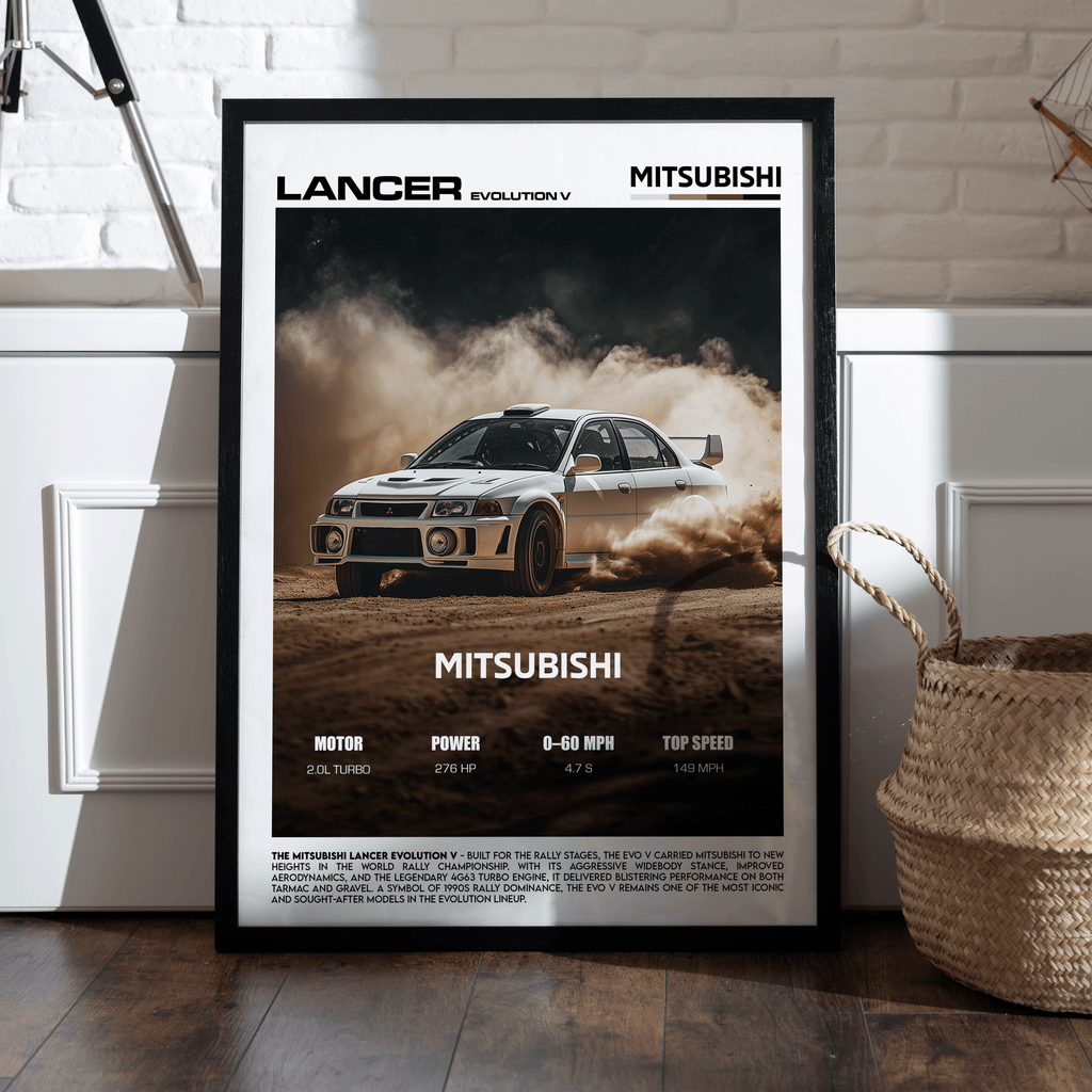 Mitsubishi Lancer Evolution V Poster – Iconic Rally Performance Car Wall Art (Digital Download)