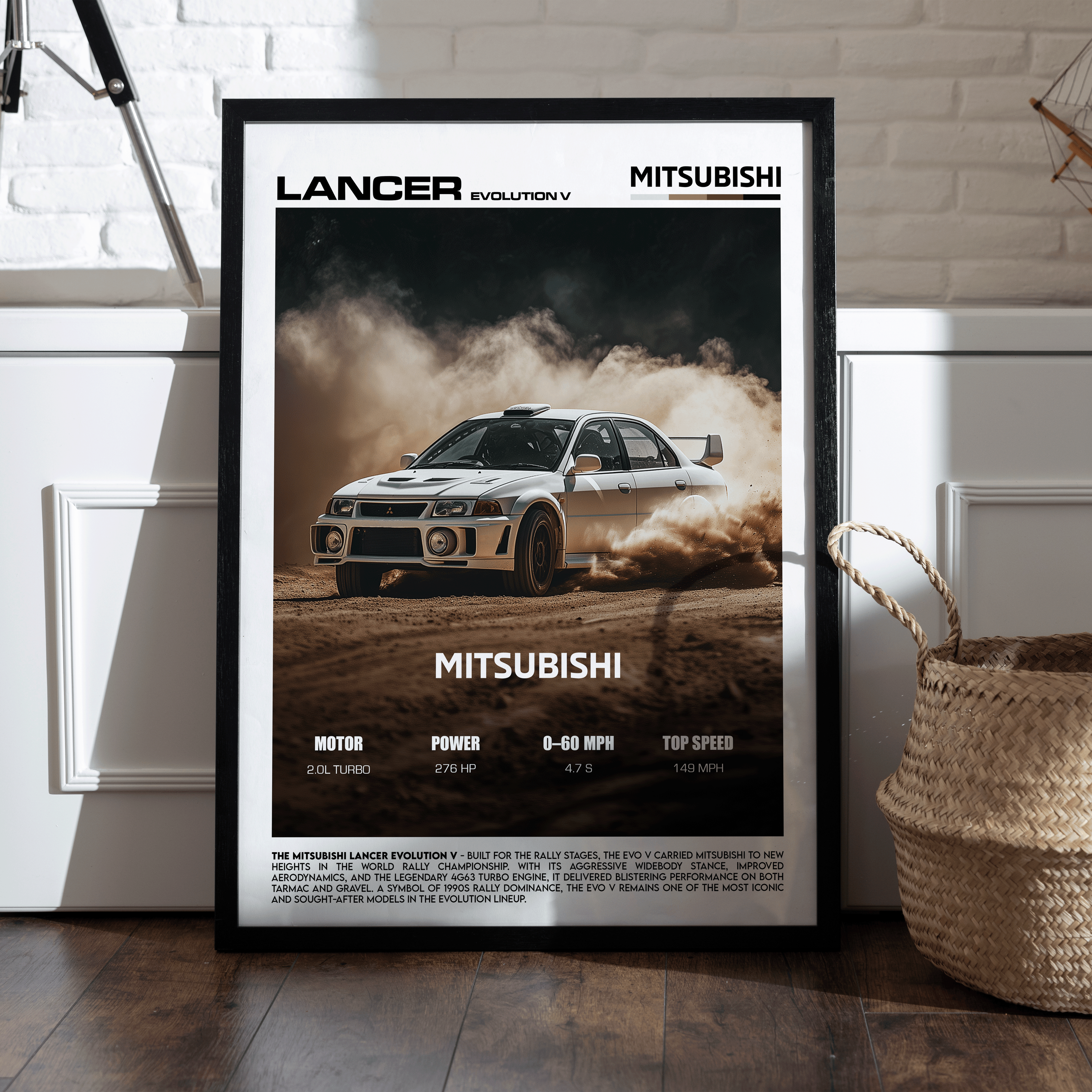 Mitsubishi Lancer Evolution V Poster – Iconic Rally Performance Car Wall Art (Digital Download)