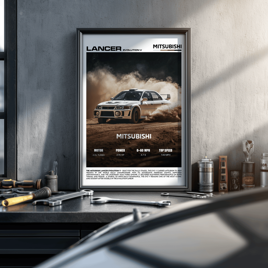 Mitsubishi Lancer Evolution V Poster – Iconic Rally Performance Car Wall Art (Digital Download)