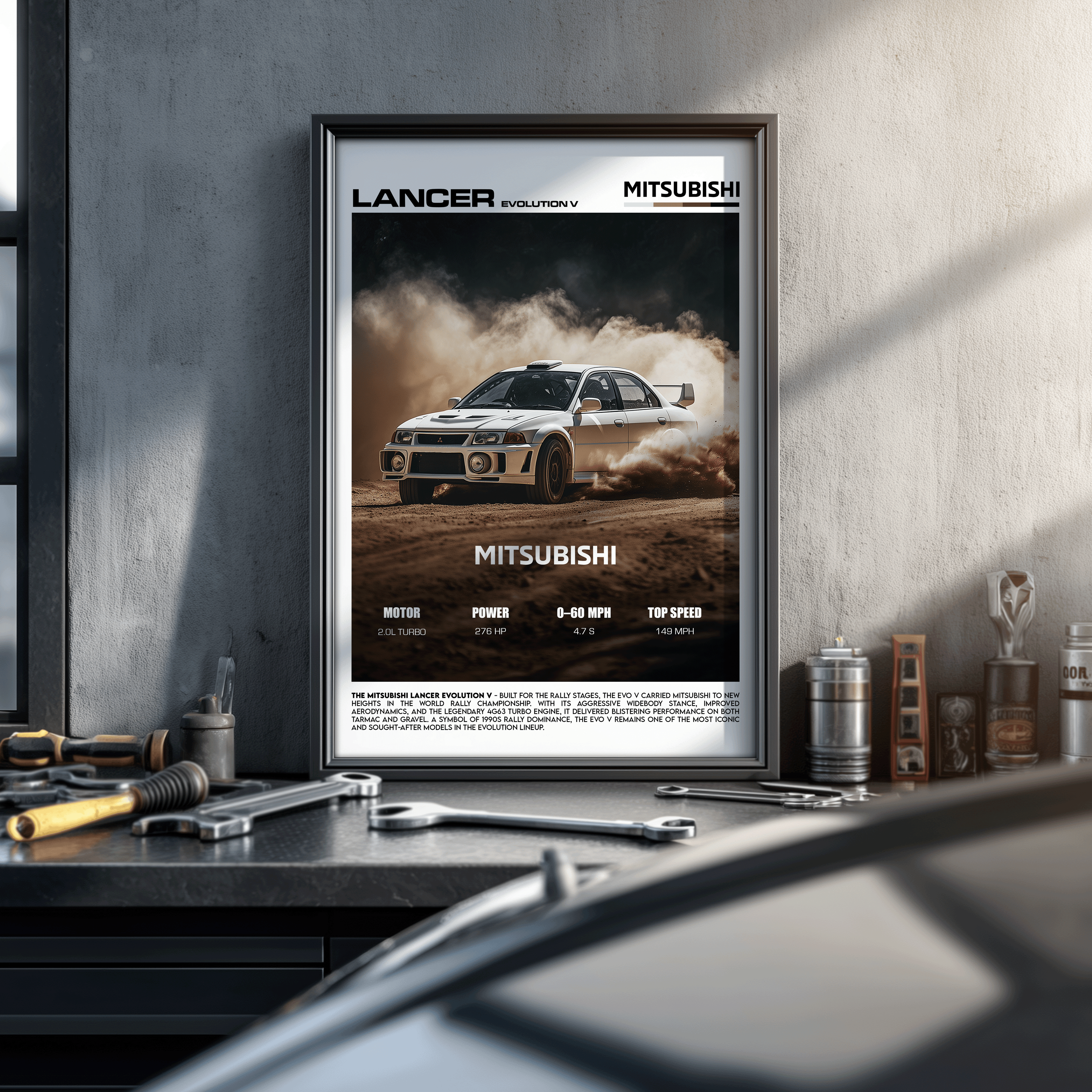 Mitsubishi Lancer Evolution V Poster – Iconic Rally Performance Car Wall Art (Digital Download)