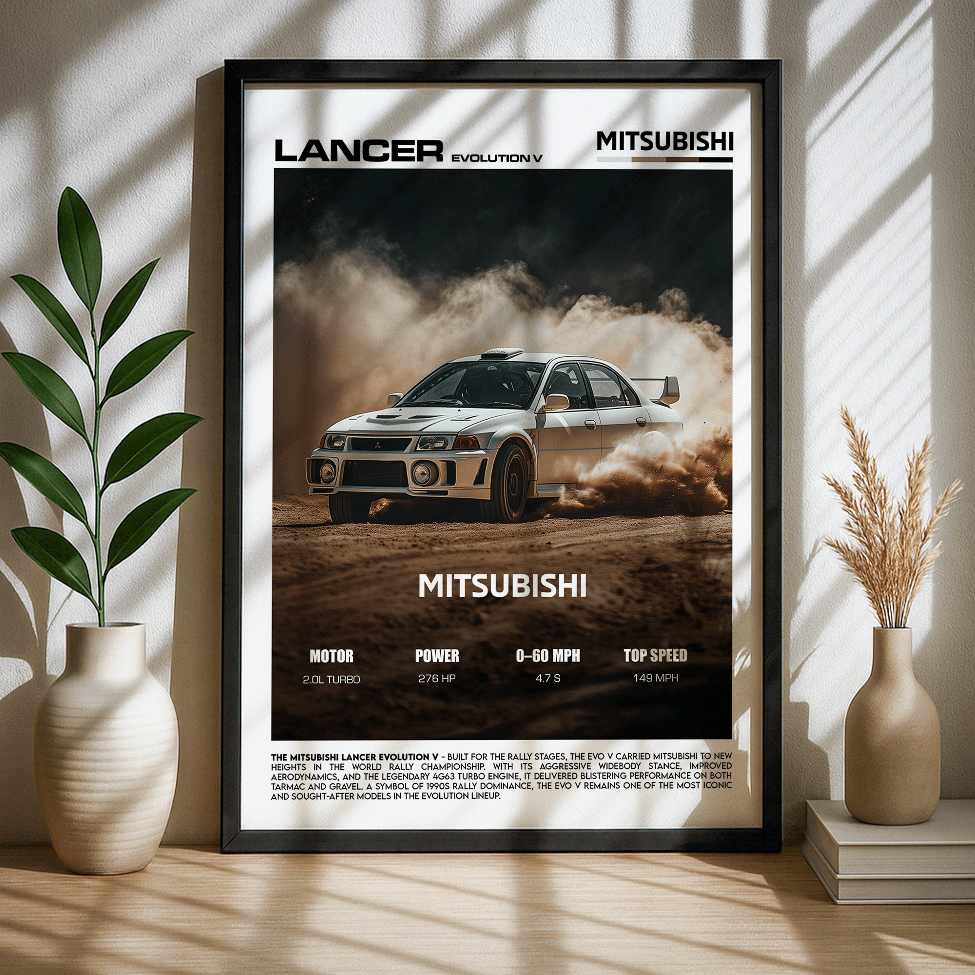 Mitsubishi Lancer Evolution V Poster – Iconic Rally Performance Car Wall Art (Digital Download)