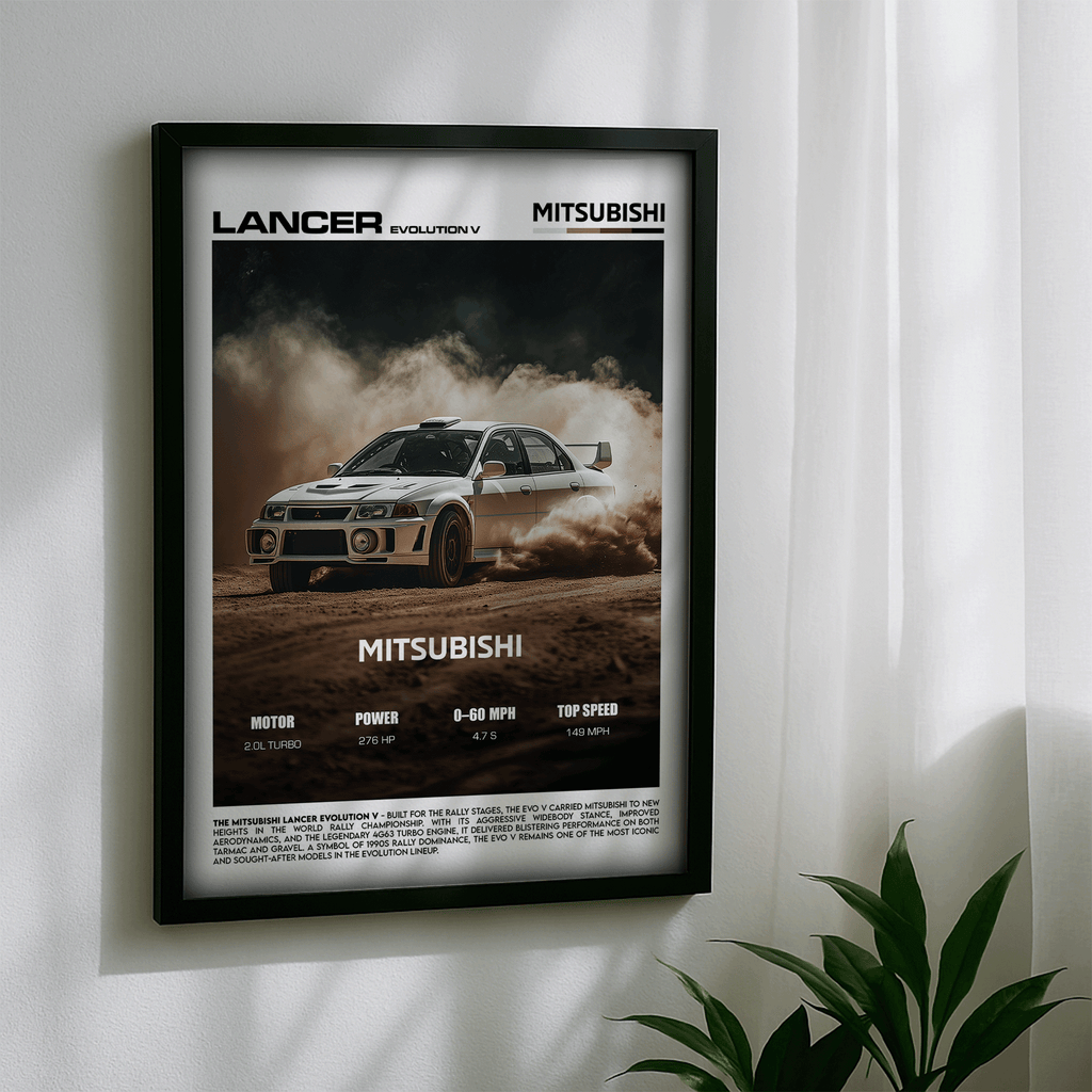 Mitsubishi Lancer Evolution V Poster – Iconic Rally Performance Car Wall Art (Digital Download)