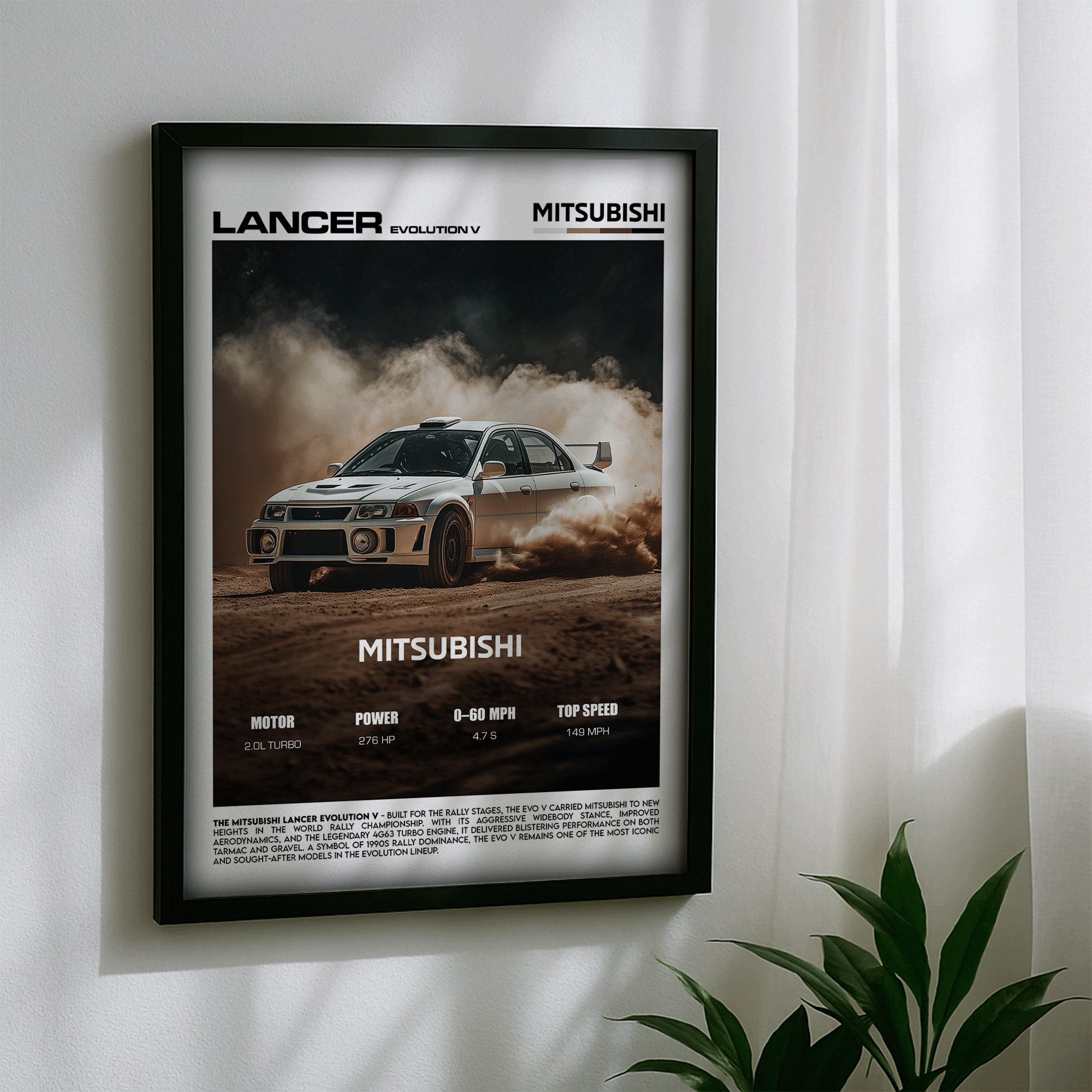 Mitsubishi Lancer Evolution V Poster – Iconic Rally Performance Car Wall Art (Digital Download)