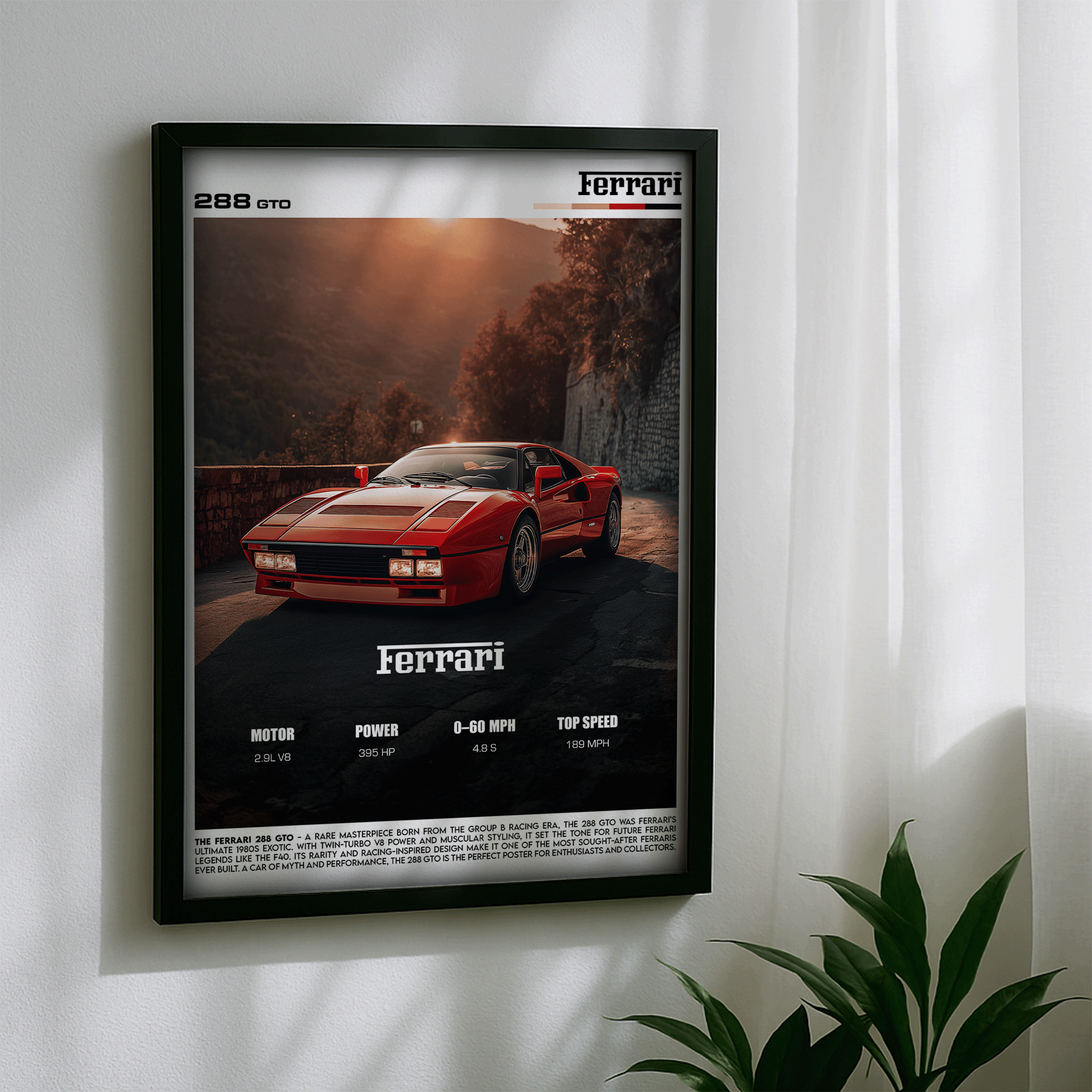 Ferrari 288 GTO Poster – Legendary Homologation Supercar Wall Art (Digital Download)