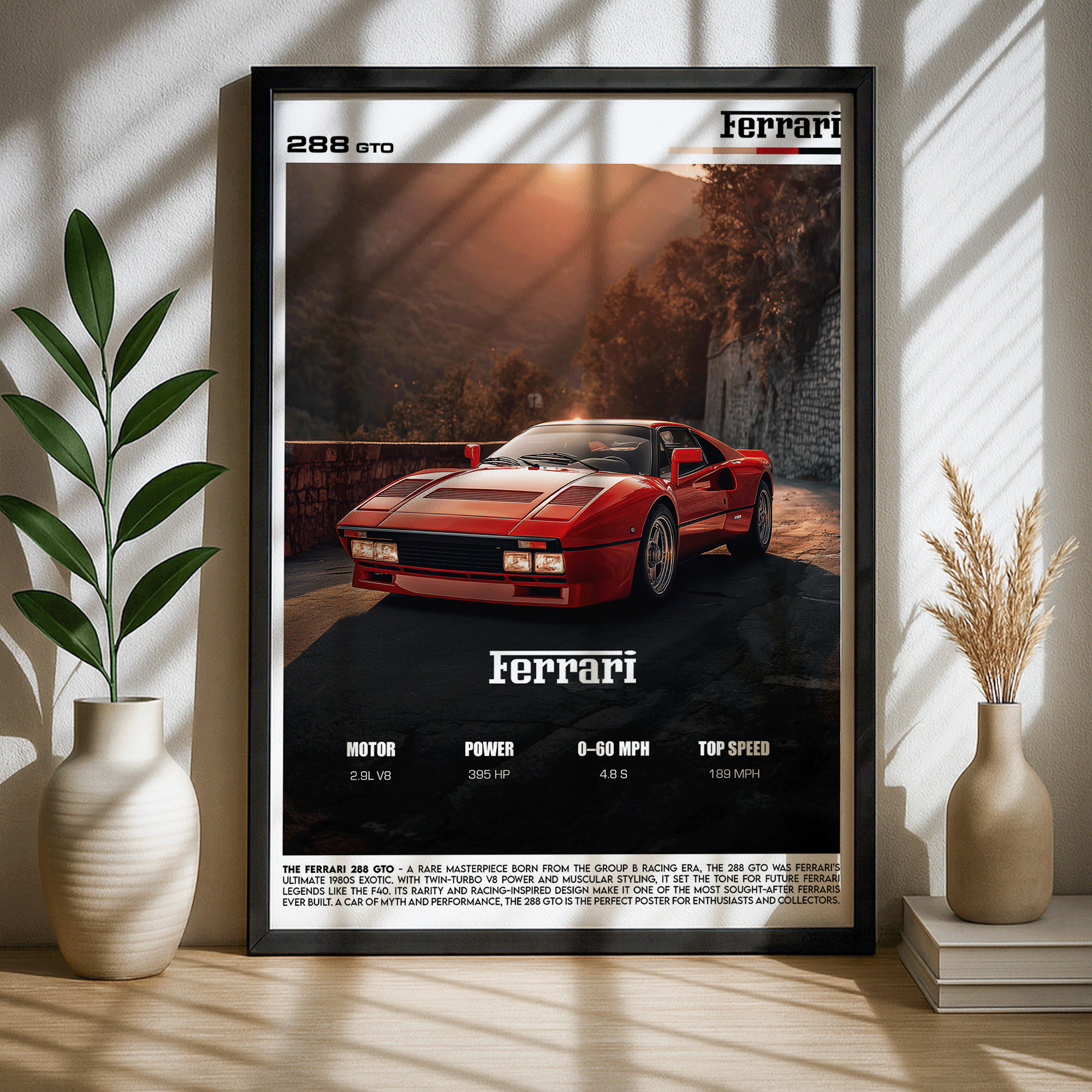 Ferrari 288 GTO Poster – Legendary Homologation Supercar Wall Art (Digital Download)