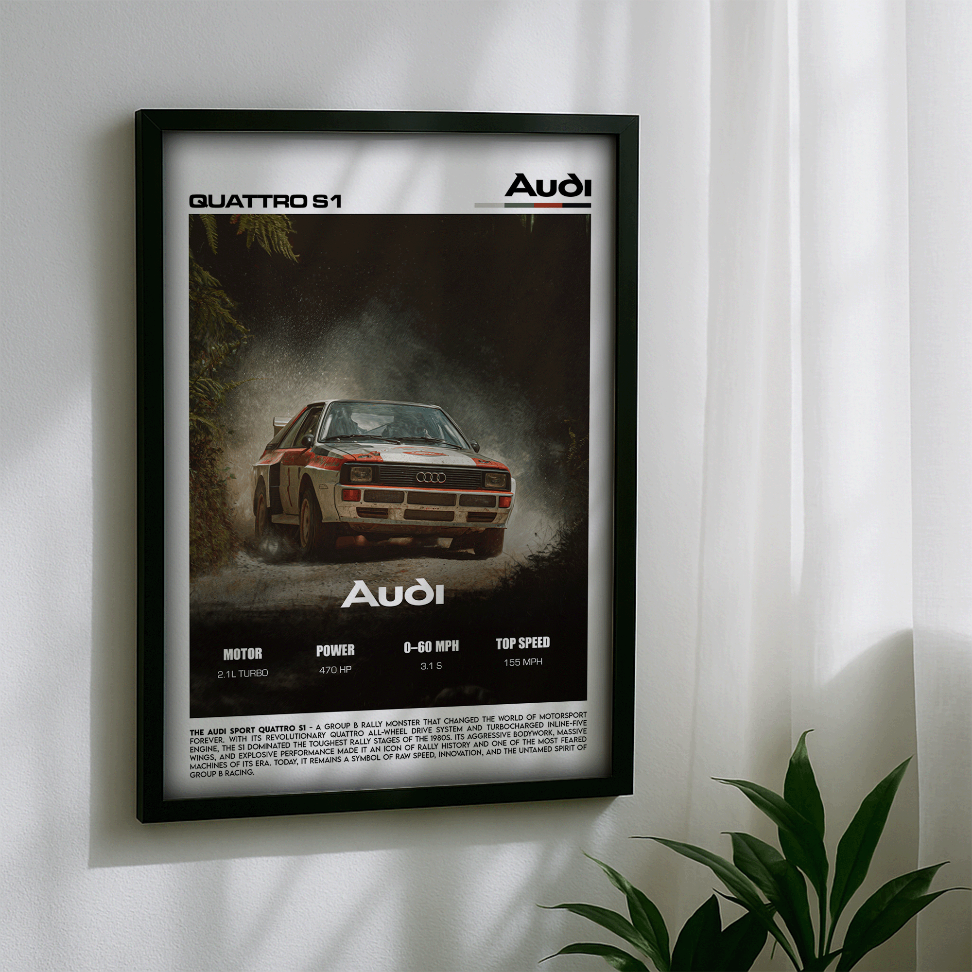 Audi Sport Quattro S1 Poster – Legendary Group B Rally Performance Wall Art (Digital Download)