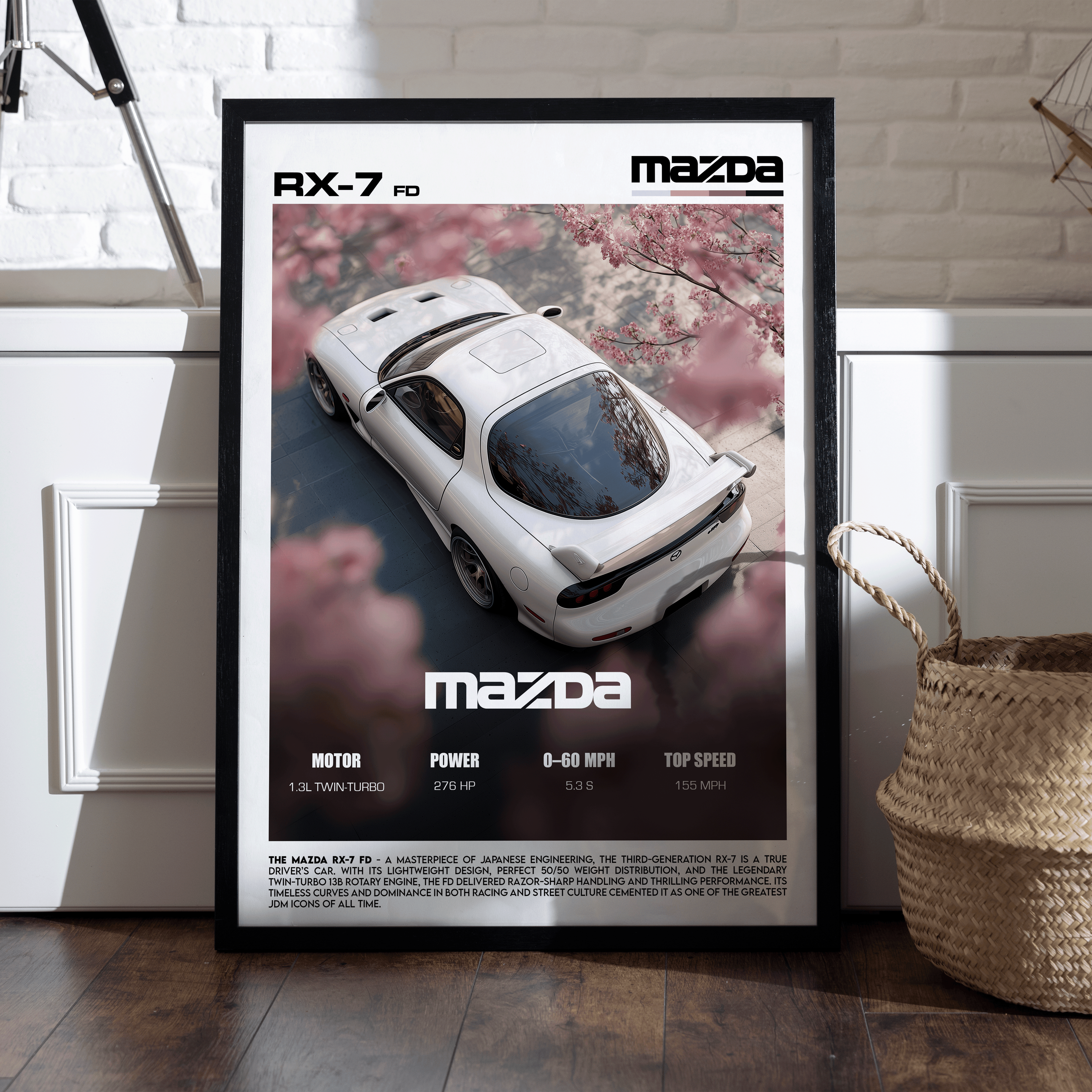 Mazda RX-7 FD Poster – Legendary Rotary JDM Performance Car Wall Art (Digital Download)