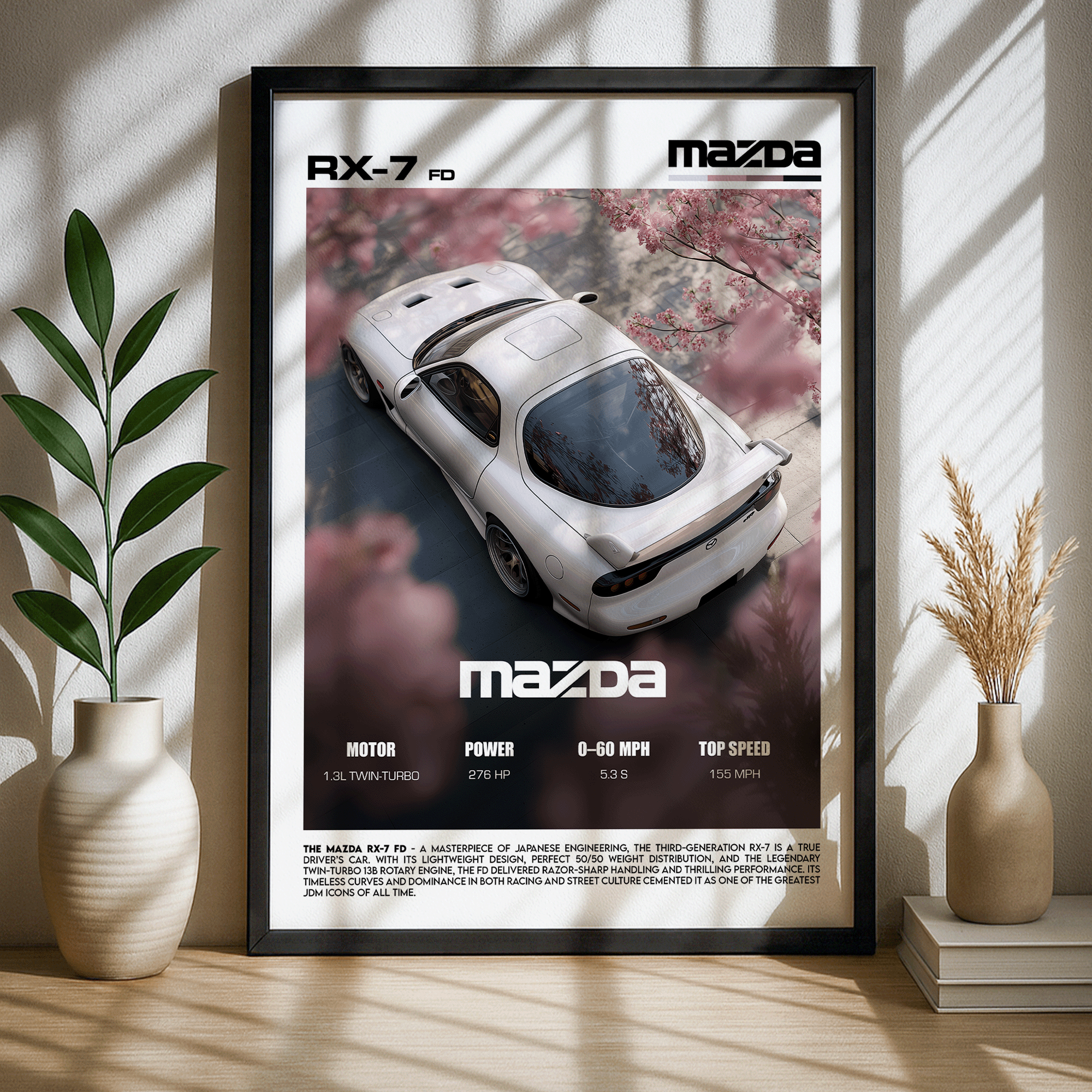 Mazda RX-7 FD Poster – Legendary Rotary JDM Performance Car Wall Art (Digital Download)