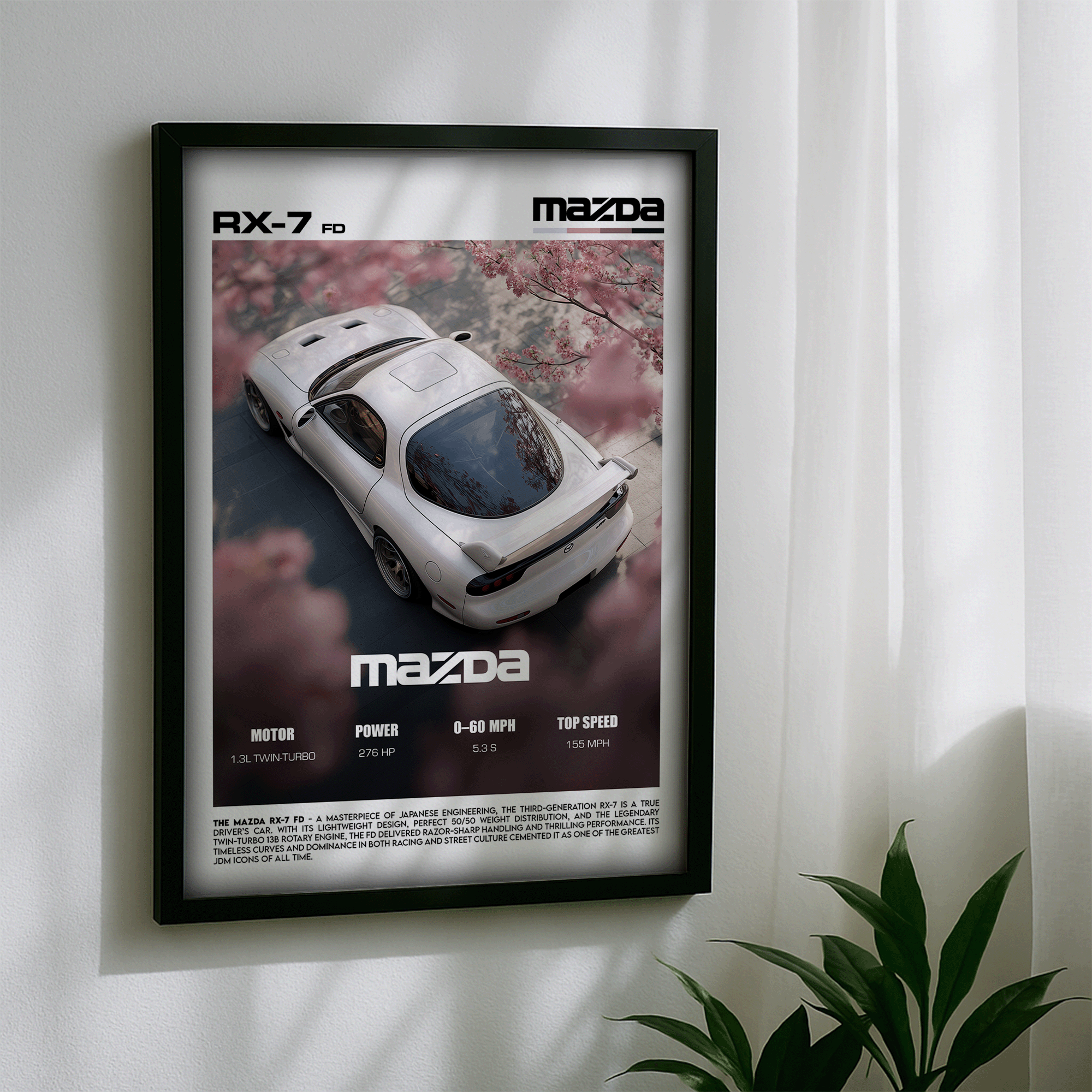 Mazda RX-7 FD Poster – Legendary Rotary JDM Performance Car Wall Art (Digital Download)