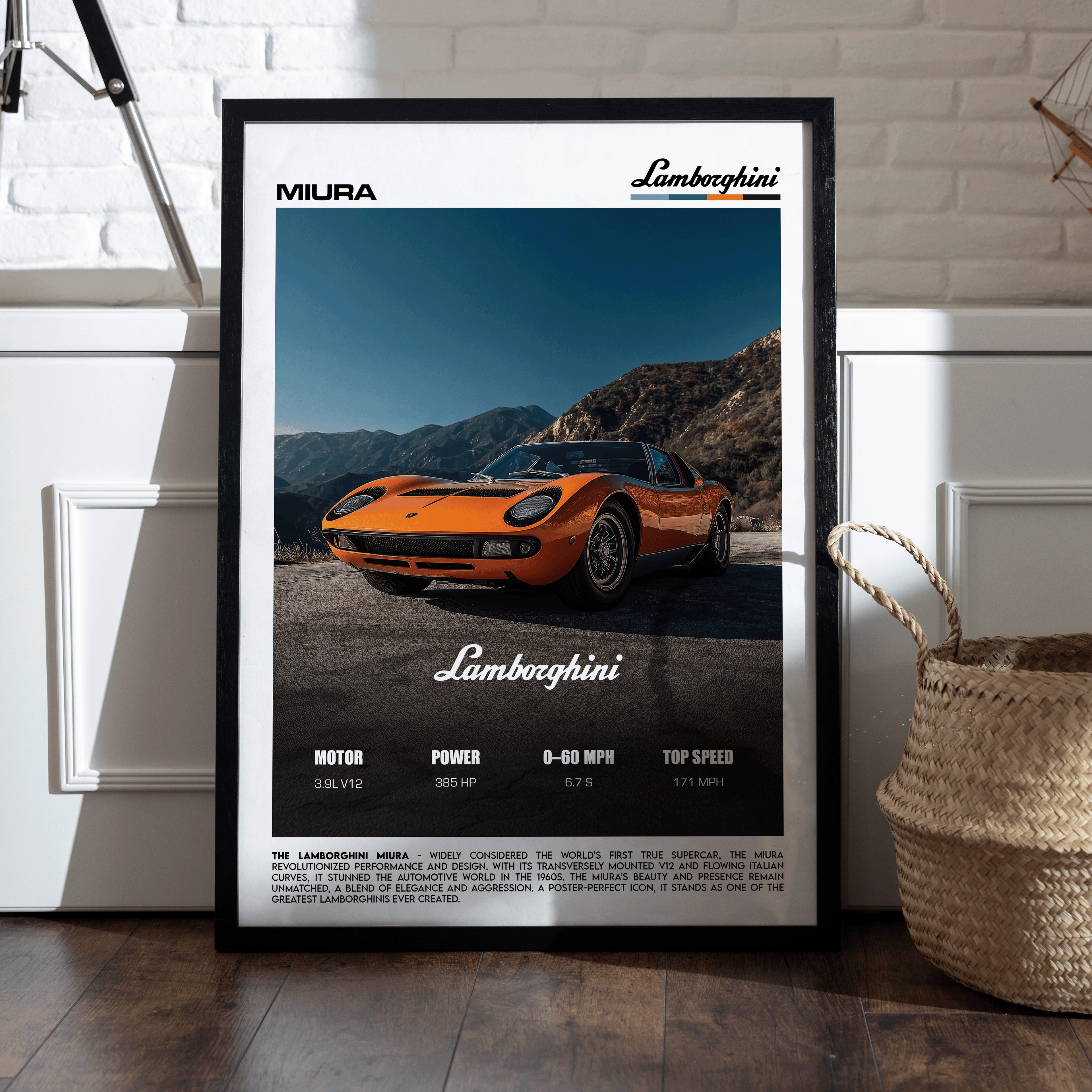 Lamborghini Miura Poster – The World’s First Supercar Wall Art (Digital Download)