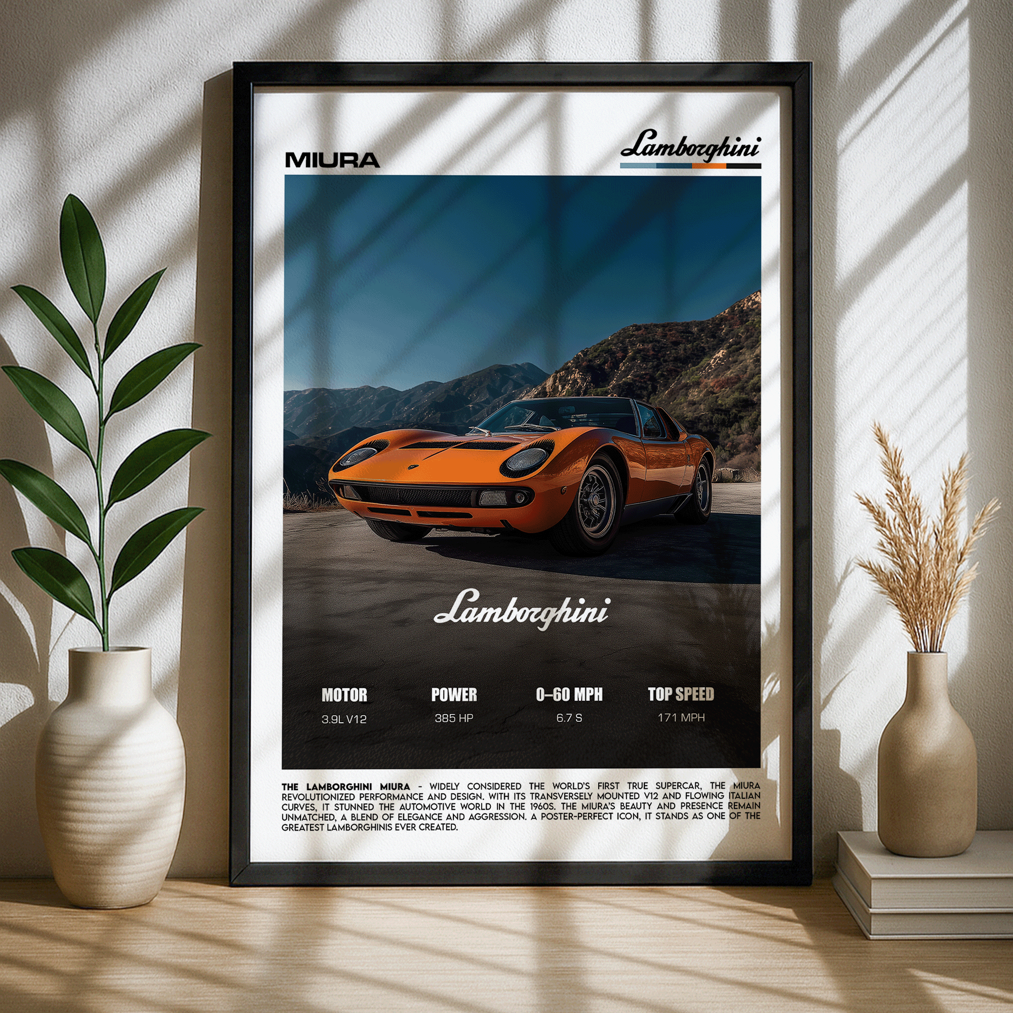 Lamborghini Miura Poster – The World’s First Supercar Wall Art (Digital Download)