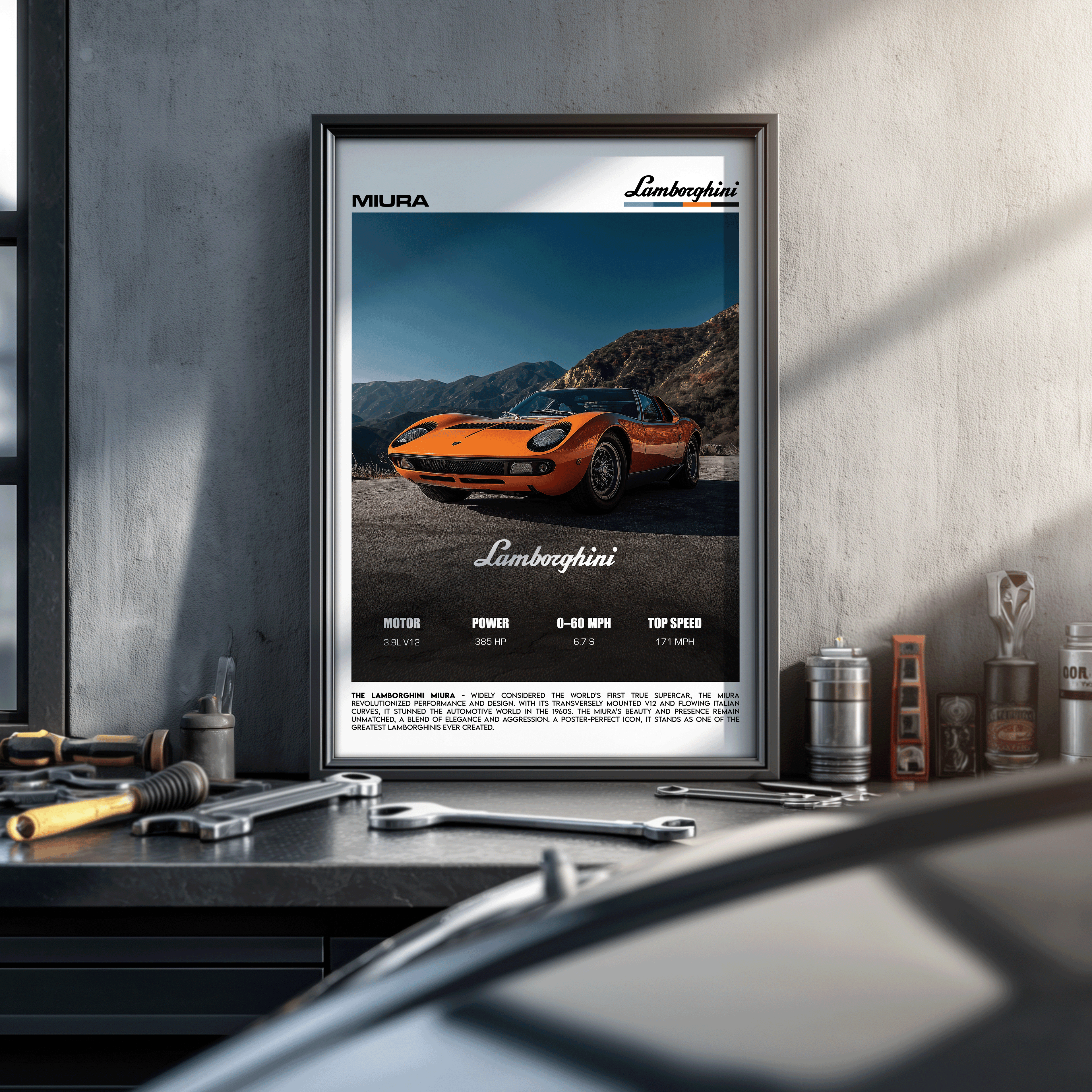 Lamborghini Miura Poster – The World’s First Supercar Wall Art (Digital Download)
